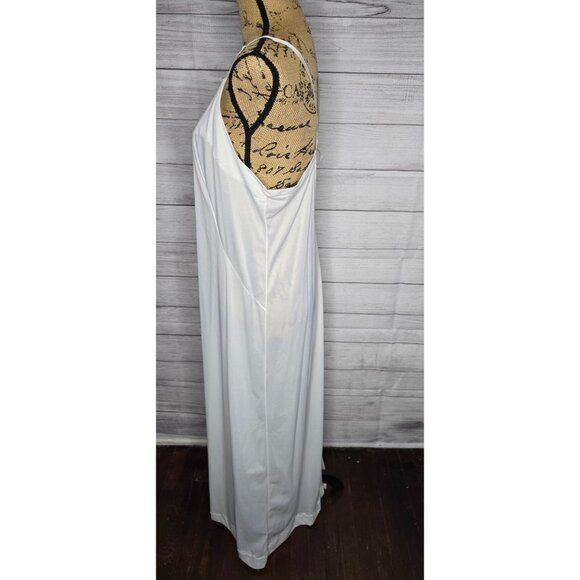 Vintage White Semi Sheer Ethereal Long Night Gown House Dress - Picture 2 of 13